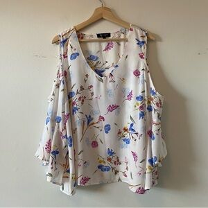 Lily Morgan Floral Cold Shoulder Blouse